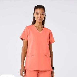 🍑 FIGS Papaya Scrub Set — Top + Jogger Pants (Size Small) 🍑